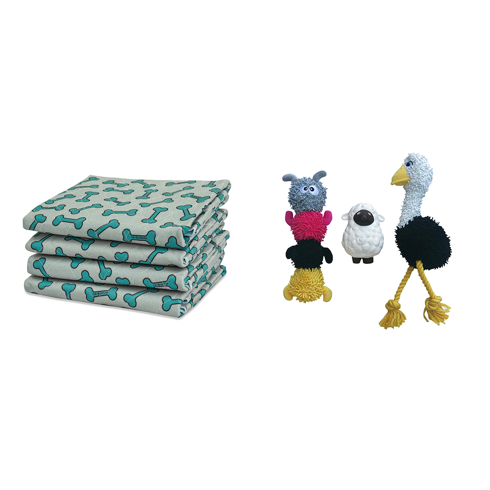 Cartoon Animal Pattern Dog Potty Training Pads, Washable And